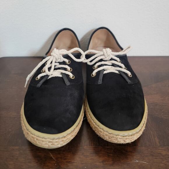 Jenni Kayne Black Suede Espadrille Sneaker Trainer EU 39 US 9 Made in Italy Lace - Picture 4 of 11